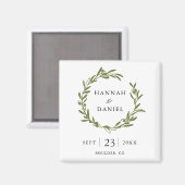 Olive Branch Speichern Sie das Date Magnet (Vorderseite/Rückseite)