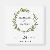 Olive Branch Speichern Sie das Date Magnet (Vorne)