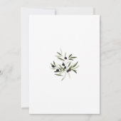 Olive Branch Watercolor Elegant Minimalist Wedding Einladung (Rückseite)