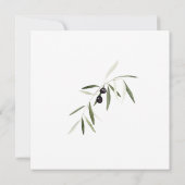 Olive Branch Watercolor Elegant Minimalist Wedding Save The Date (Rückseite)