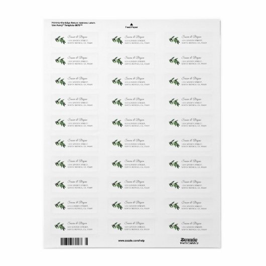 Olive Branch Wedding Address Label (Vorne)