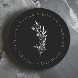 Olive Branch Wedding Couple Names Rücksendeadresse Runder Aufkleber
