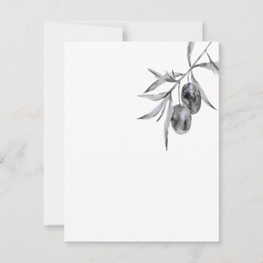 Olive Branch Wedding Details Karten (Rückseite)