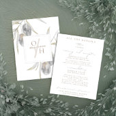 Olive Branch Wedding Details Karten