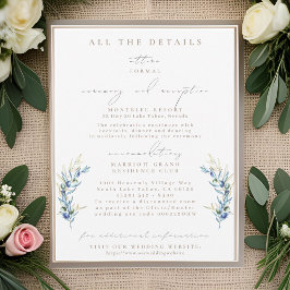 Olive Branch Wedding Details Karten