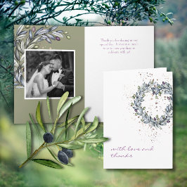 Olive Branch Wedding Folded Liebe & Dankcard Dankeskarte