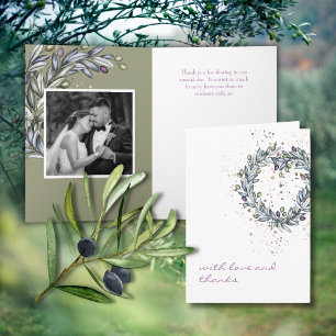 Olive Branch Wedding Folded Liebe & Dankcard Dankeskarte