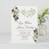Olive Branch wedding for Family and Friends Einladung (Stehend Vorderseite)