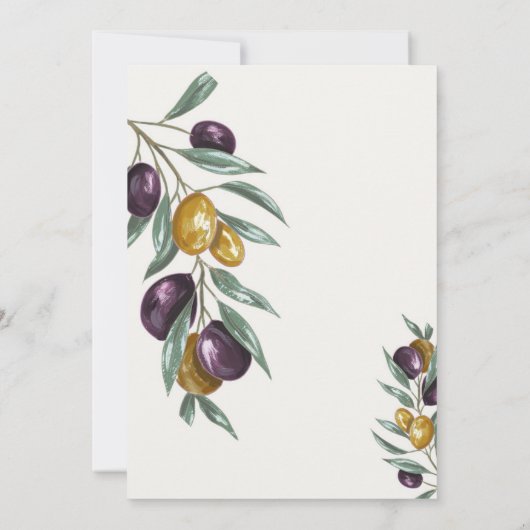 Olive Branch wedding for Family and Friends Einladung (Rückseite)