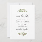 Olive Branch Wedding Foto Save the Date (Rückseite)