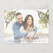 Olive Branch Wedding Foto Save the Date Ankündigungspostkarte (Vorderseite)