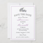 Olive Branch Wedding Save the Date Card Einladung (Vorderseite)