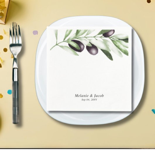 Olive Branch Wedding Serviette