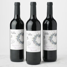 Olive Branch Wedding Tischnummer Wine Labels