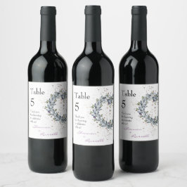 Olive Branch Wedding Tischnummer Wine Labels Weinetikett