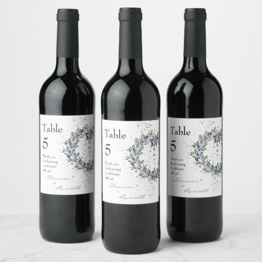 Olive Branch Wedding Tischnummer Wine Labels Weinetikett (Flaschen)