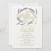 Olive Branch White Dove Erste Heilige Kommune Einladung (Vorderseite)