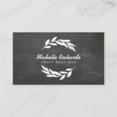 Olive Branch Wreath Logo auf der Chalkboard-Rückse Visitenkarte (Vorderseite)