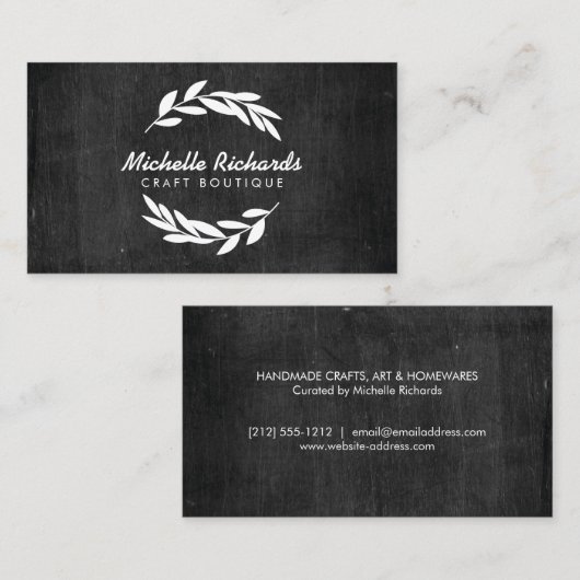 Olive Branch Wreath Logo auf Schwarzwald Visitenkarte (Vorne/Hinten)