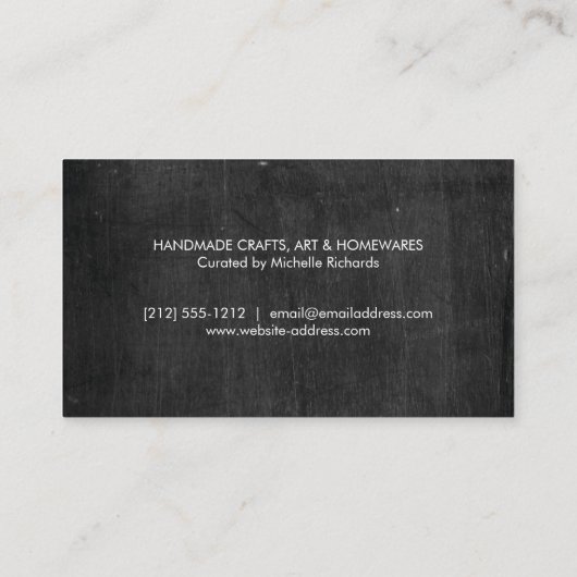 Olive Branch Wreath Logo auf Schwarzwald Visitenkarte (Rückseite)