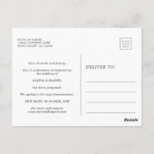 Olive Branch Wreath Wedding ändern das Datum Postkarte (Rückseite)