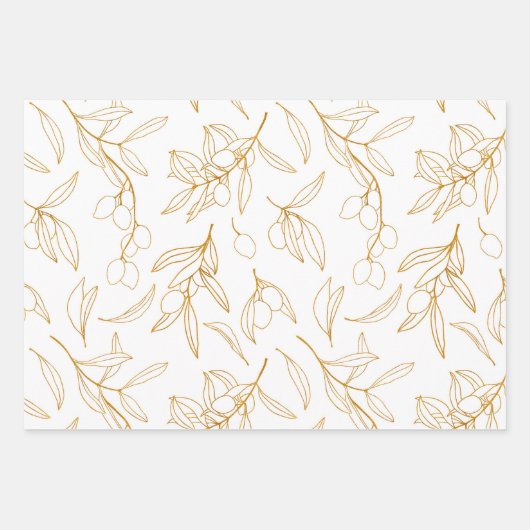 Olive Branches Assorted Wrapping Paper Geschenkpapier Set (Vorderseite 3)