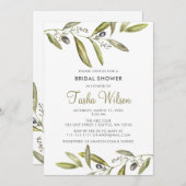 Olive Branches Brautparty Einladung (Vorne/Hinten)