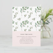 Olive Branches | Einfache Hochzeit in Rosa Save The Date (Stehend Vorderseite)