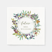 Olive Branches Italian Future Mrs Bridal Shower Serviette (Vorderseite)