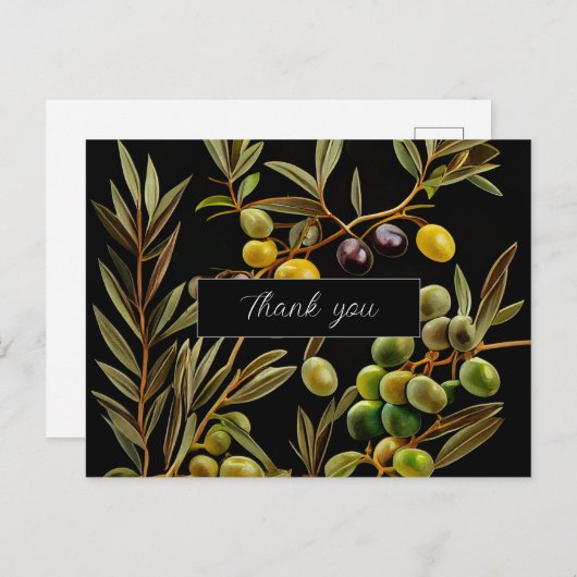 Olive Branches of Dankbarkeit: Danke, Cards Postkarte (Vorne/Hinten)