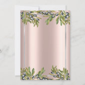 Olive Branches Rose Gold Erste heilige Kommune Einladung (Rückseite)