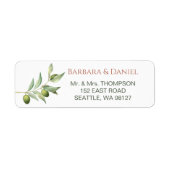 Olive Branches Watercolor Rustic Wedding Address (Vorne)