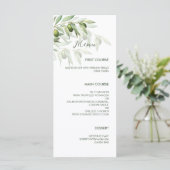 Olive Branches Watercolor Rustic Wedding Menu Menükarte (Stehend Vorderseite)