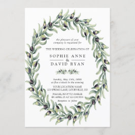 Olive Branches Wreath Wedding Einladung