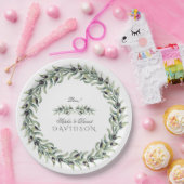 Olive Branches Wreath Wedding Pappteller (Party)