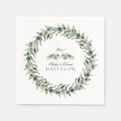 Olive Branches Wreath Wedding Serviette (Vorderseite)