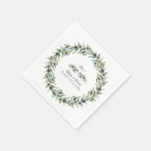 Olive Branches Wreath Wedding Serviette (Ecke)