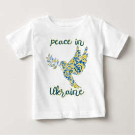 Olive Brande Taube des Friedens Ukrainische Fahne  Baby T-shirt