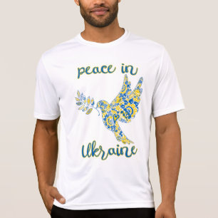 Olive Brande Taube des Friedens Ukrainische Fahne T-Shirt