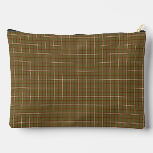Olive Burgundy Plaid Classic Pattern Rustic Zubehörtasche (Rückseite)