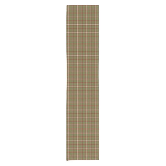 Olive Burgundy White Plaid Classic Table Runner Kurzer Tischläufer (Vorderseite)