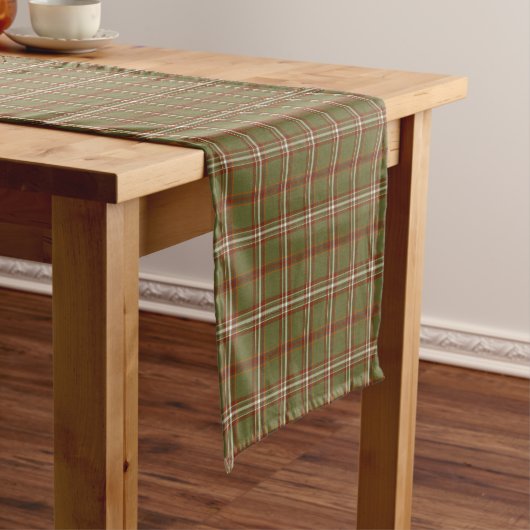 Olive Burgundy White Plaid Classic Table Runner Kurzer Tischläufer (Beispiel)