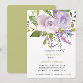 Olive | Chic Lavender Floral Wedding Brautparty Einladung