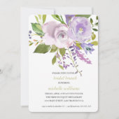 Olive | Chic Lavender Floral Wedding Bridal Brunch Einladung (Vorderseite)