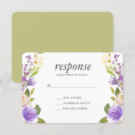 Olive | Chic Lavender Floral Wedding Rsvp Reaktion Einladung