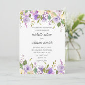Olive | Chic Lavender Watercolor Floral Wedding Einladung (Stehend Vorderseite)