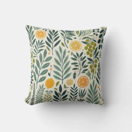 Olive & Citrus Print Cushion Kissen