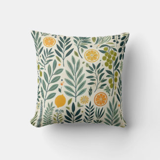 Olive & Citrus Print Cushion Kissen