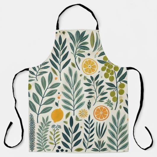 Olive & Citrus Print Schürze (Vorderseite)