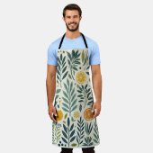 Olive & Citrus Print Schürze (Getragen)